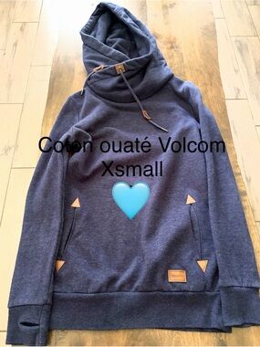 Volcom Navy Funnel Neck Hooded Pullover